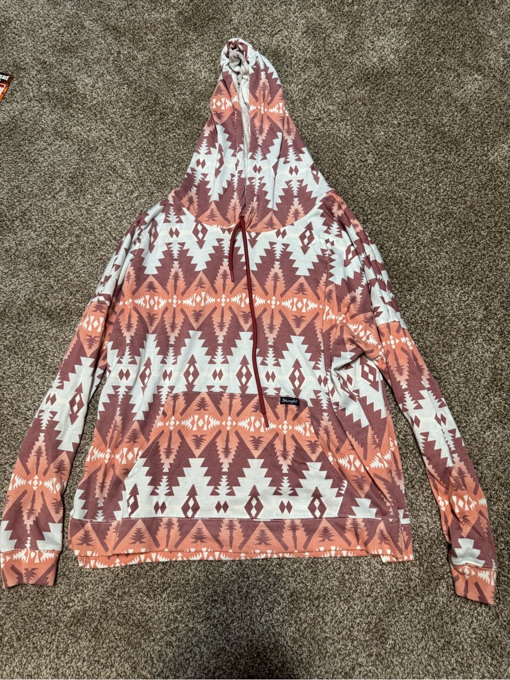 Aztec Print Hooded Sweater
